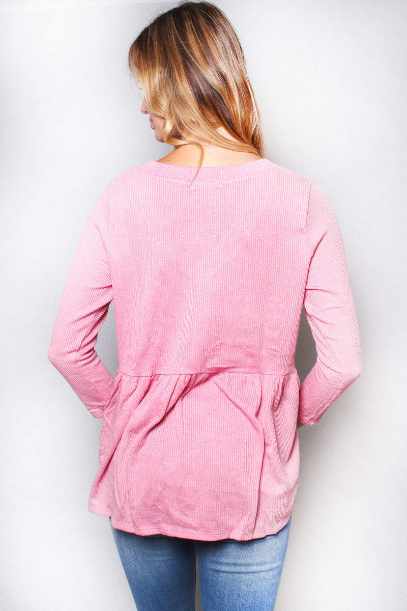 Women's Ribbed Long Sleeve Top
