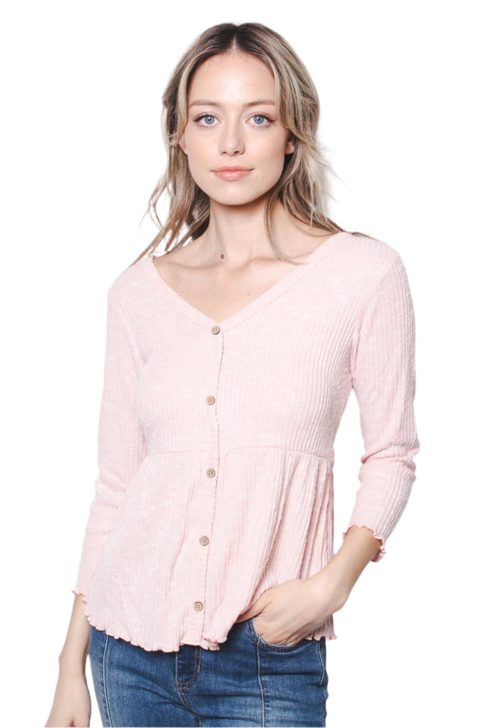 Women's Peplum Top With Scalloped Hem