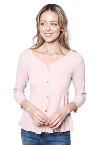 Women's Peplum Top With Scalloped Hem