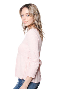 Women's Peplum Top With Scalloped Hem