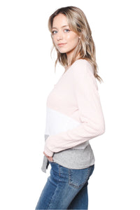 Women's Button Down Hi Low Waffle Top With Front Knot
