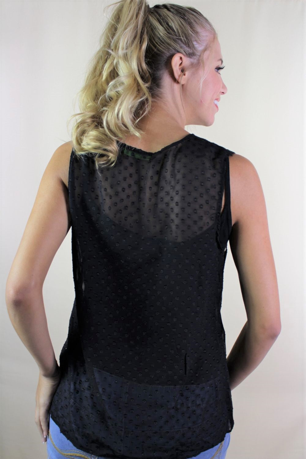 Women's Sleeveless Floral Lace Top