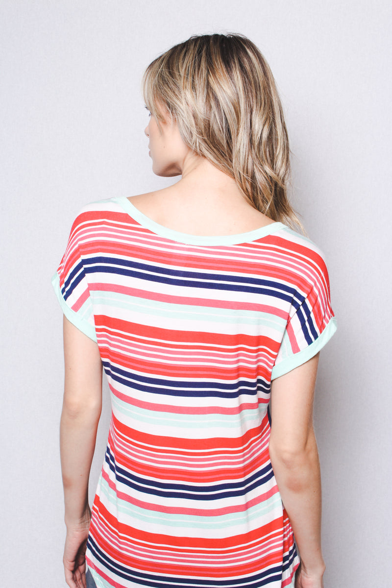 Women's Short Sleeve Round Neck Pocket Tee