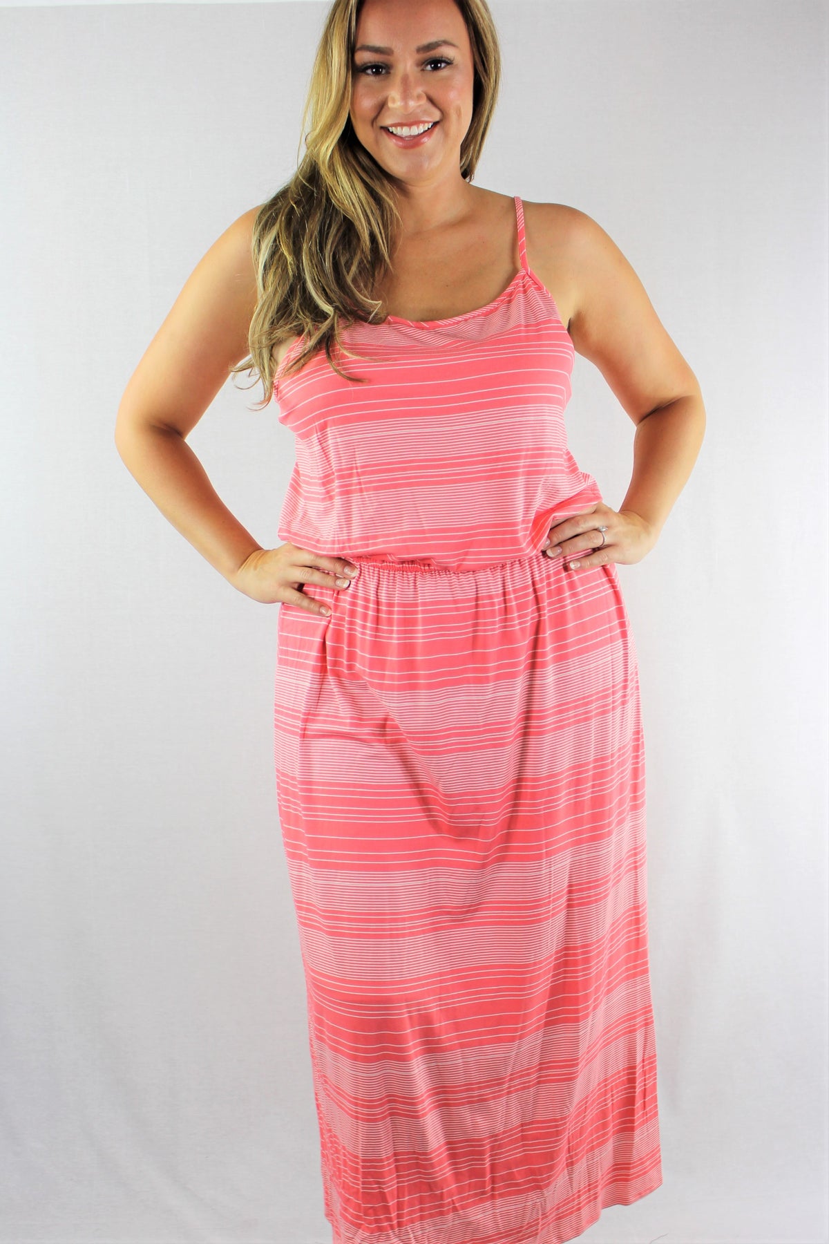 Women's Plus Size Strappy Long Summer Dress
