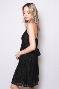 Women's Strappy Lace Little Black Dress