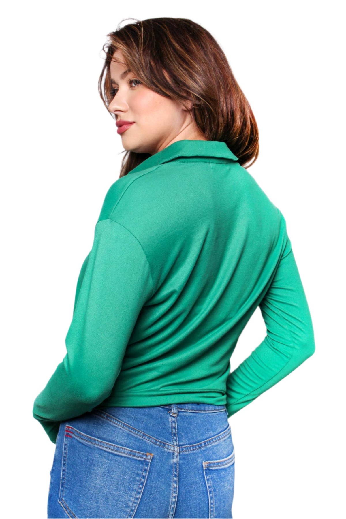 Women's Long Sleeve Button Down Wrap Tank Top