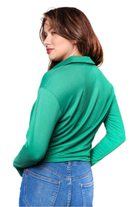 Women's Long Sleeve Button Down Wrap Tank Top