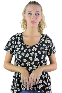 Women's Cheetah Print Half-Peplum Top