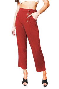 Women's High Waisted Wide Leg Button Down Pants