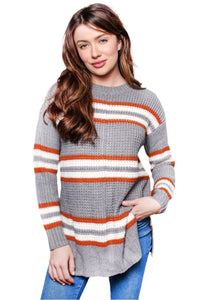 Women's Long Sleeves Crew Neck Knitted Sweater