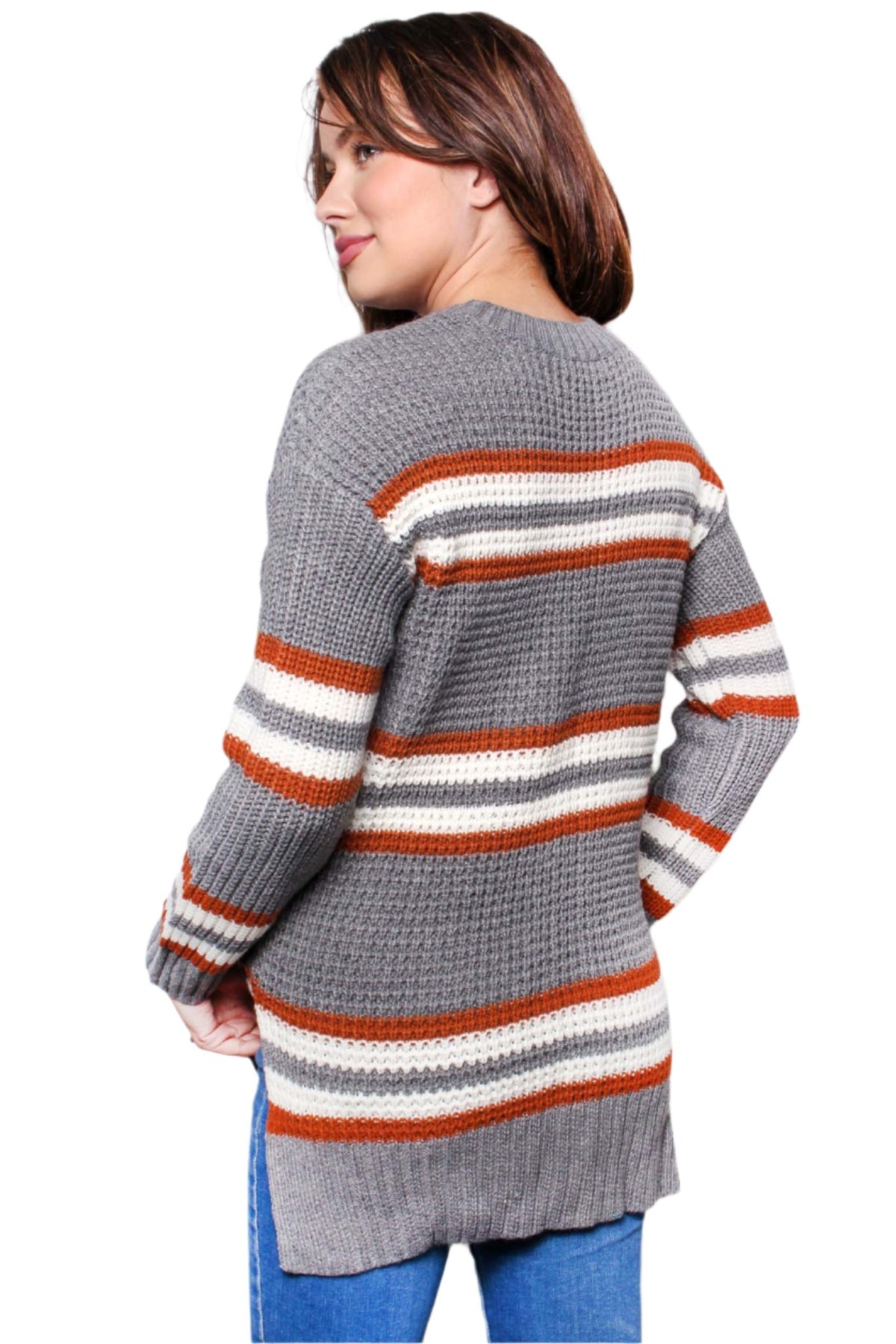 Women's Long Sleeves Crew Neck Knitted Sweater