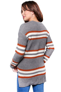 Women's Long Sleeves Crew Neck Knitted Sweater