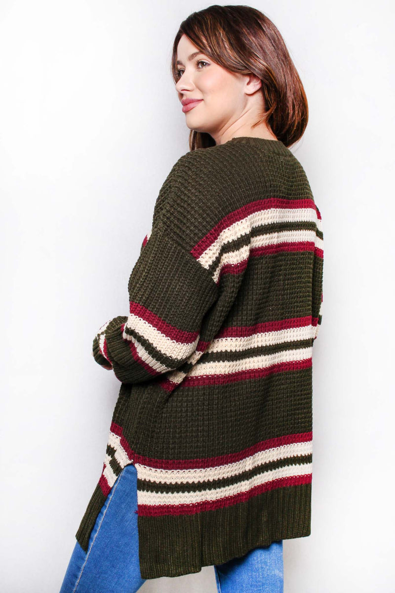Women's Long Sleeves Crew Neck Knitted Sweater