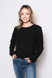 Women's Back Lace-Up Raglan Long Sleeve Low-Gauge Sweater