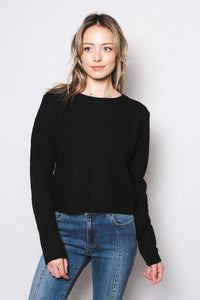 Women's Back Lace-Up Raglan Long Sleeve Low-Gauge Sweater