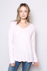Women's Long Sleeves V Neck Light Sweater Top (Matty M)