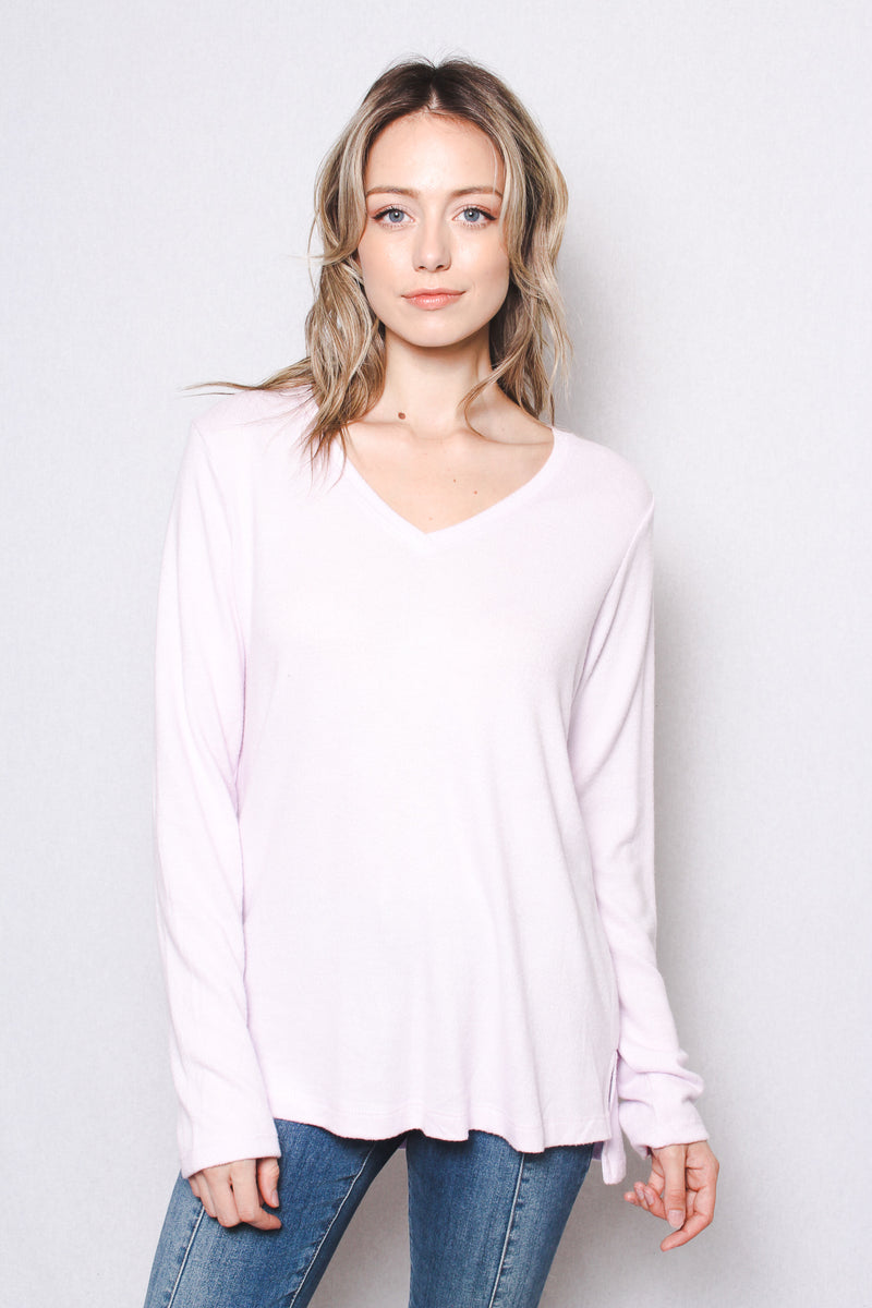 Women's Plus Size Long Sleeves V Neck Light Sweater Top (Matty M)