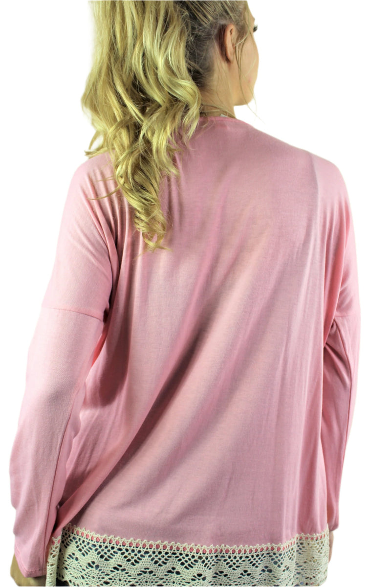 Women's Long Sleeve "Wifey" Top with Tassel Hem