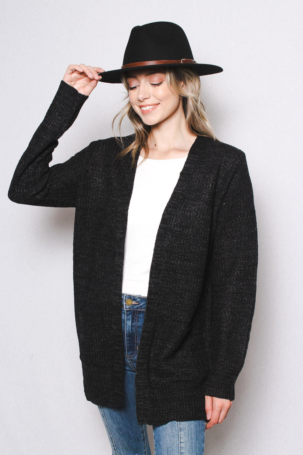 Women's V-Neck Long Sleeve Low-Gauge Cardigan Sweater