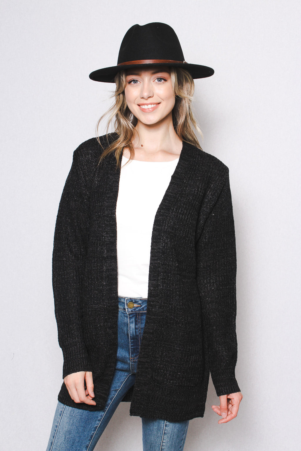 Women's V-Neck Long Sleeve Low-Gauge Cardigan Sweater