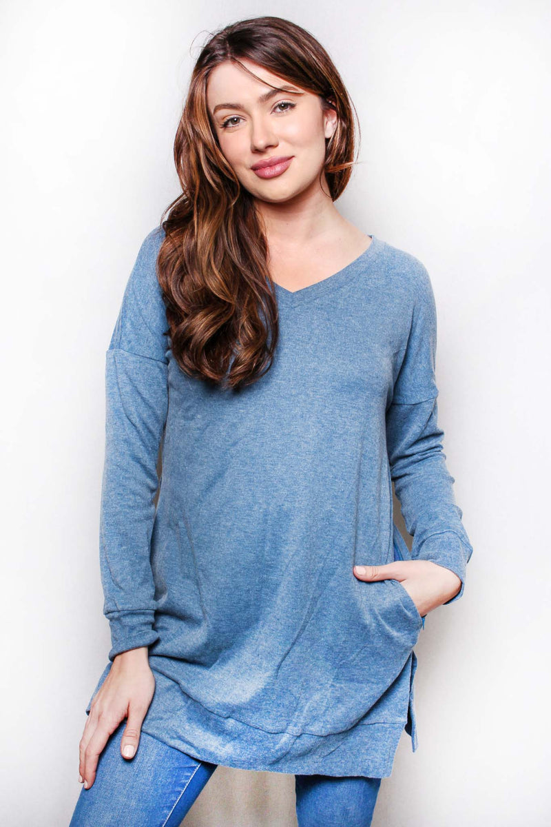 Women's Long Sleeves V Neck Basic Sweater