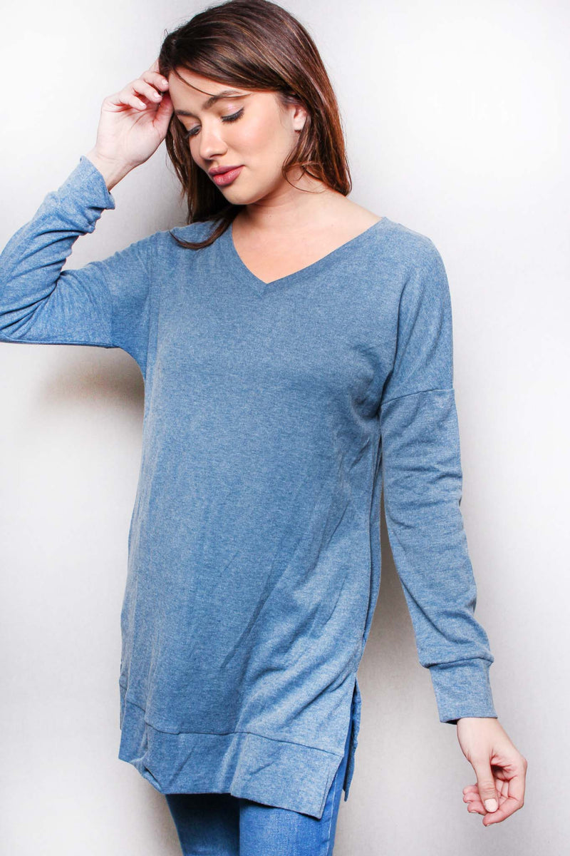 Women's Long Sleeves V Neck Basic Sweater