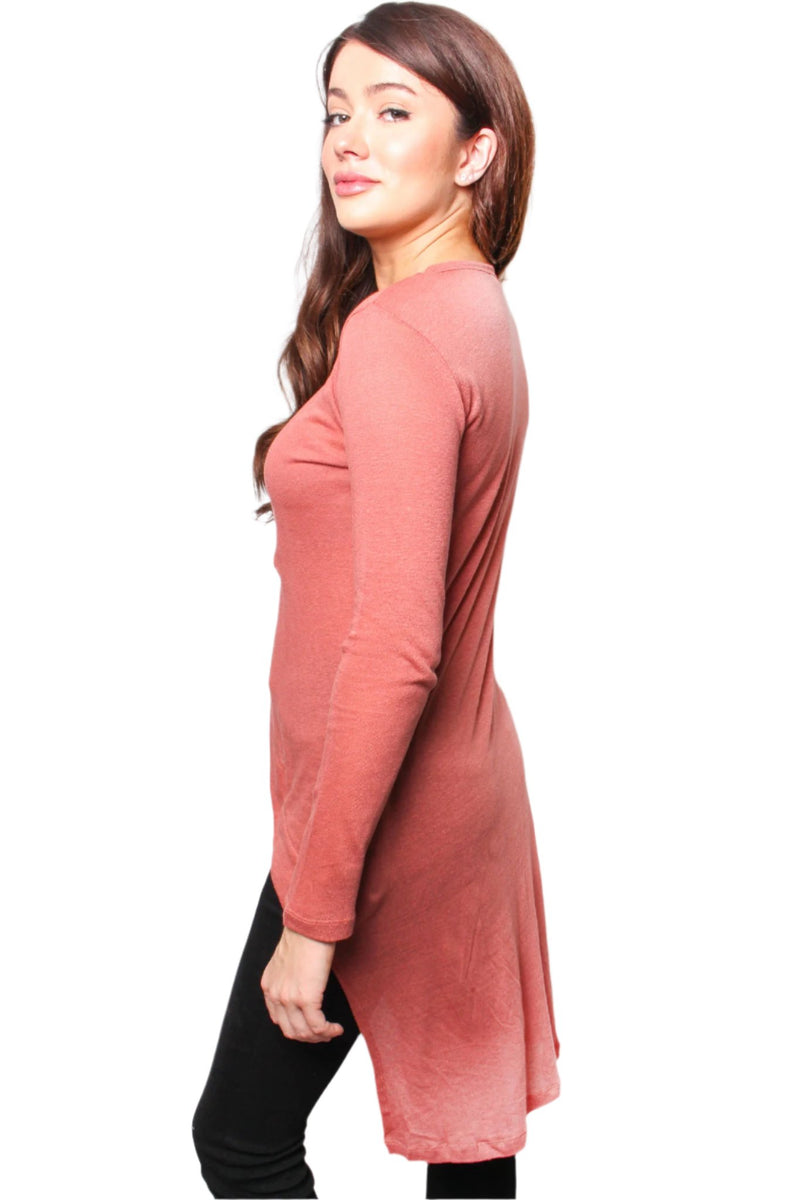 Women's Long Sleeve High Low Hem Top