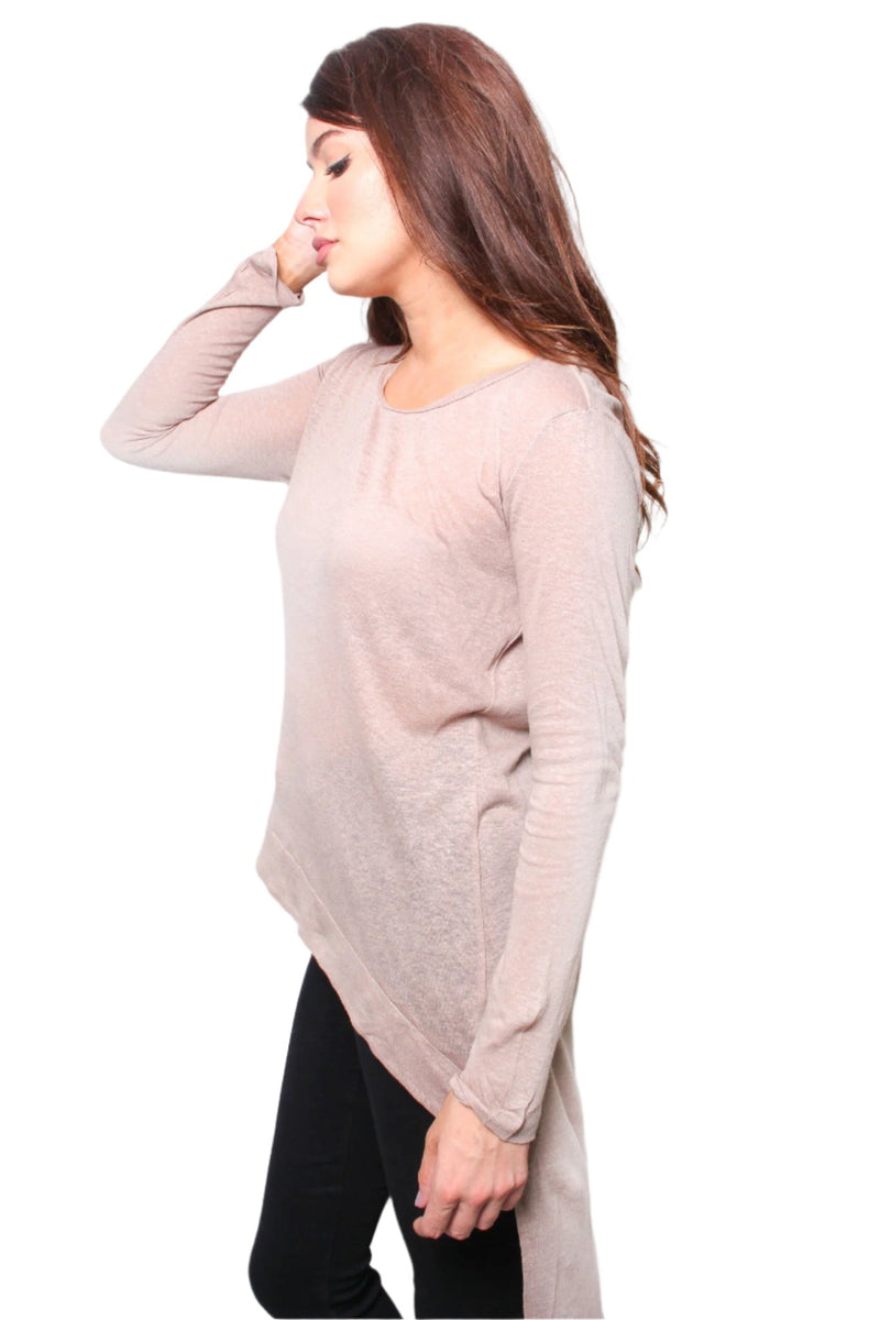 Women's Long Sleeve High Low Hem Top