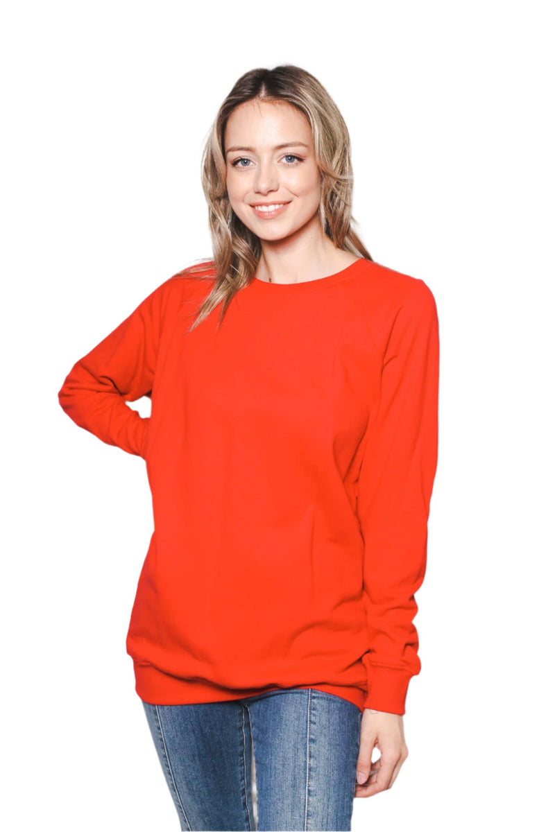 Women's Long Sleeve Crew Neck French Terry Sweater