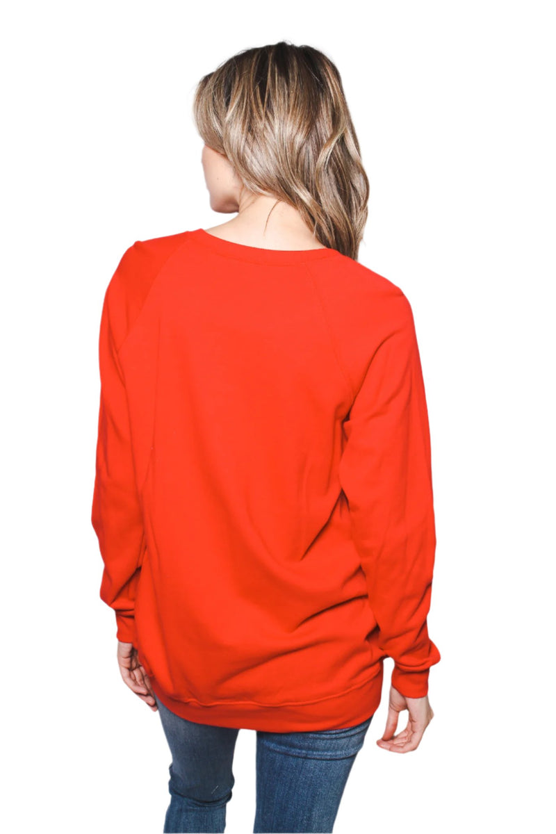 Women's Long Sleeve Crew Neck French Terry Sweater