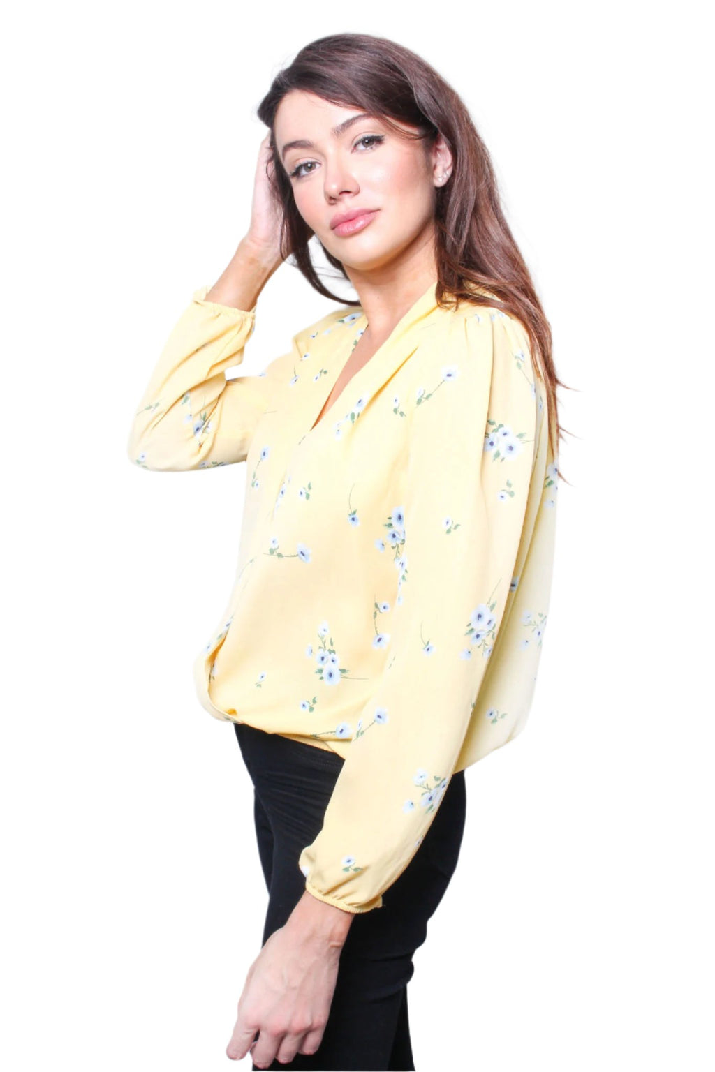 Women's Long Sleeve Floral Print Top