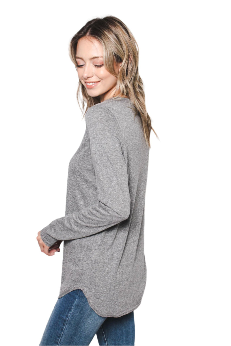 Women's Long Sleeve Crew Neck Relaxed Fit Top