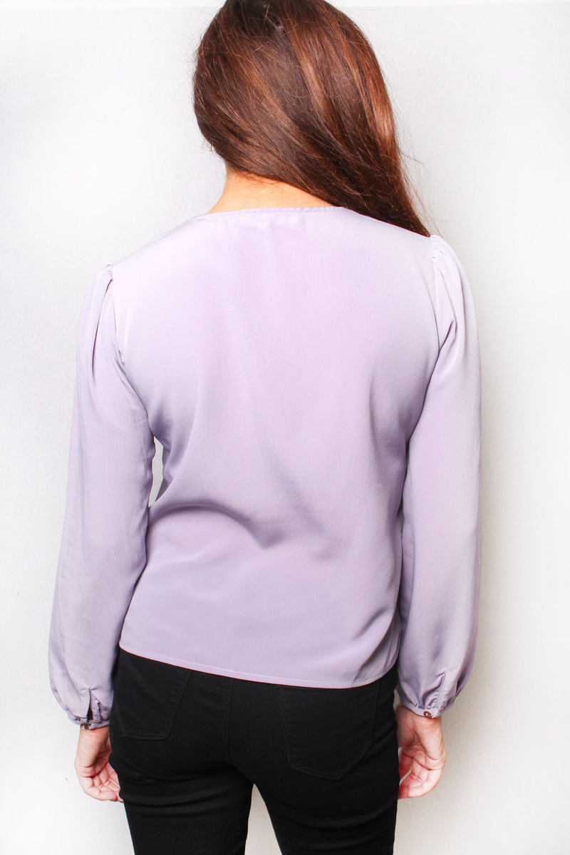Women's Solid Long Sleeve Button Down Top