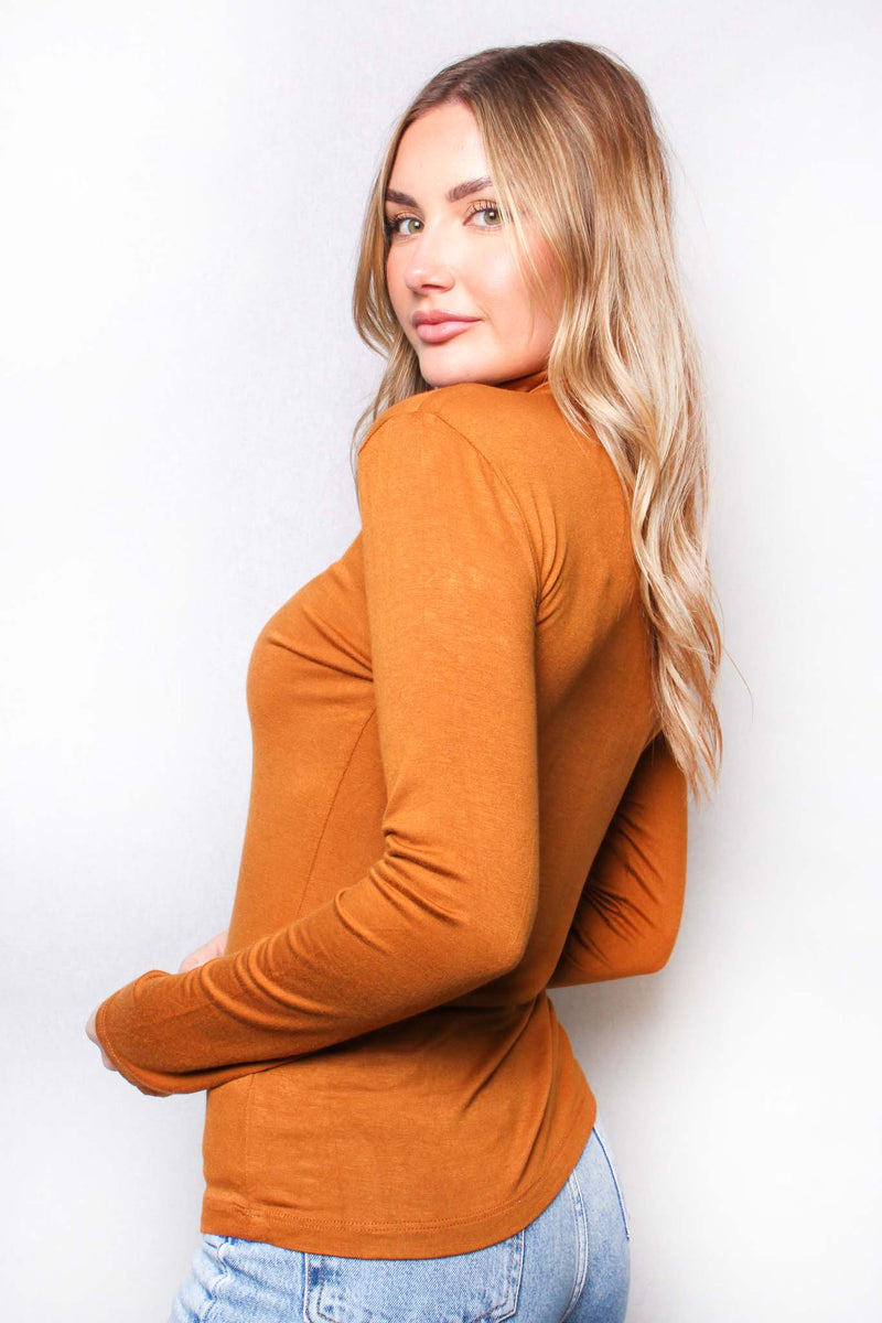 Women's Long Sleeve Turtleneck Basic Top