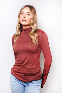 Women's Long Sleeve Turtleneck Basic Top