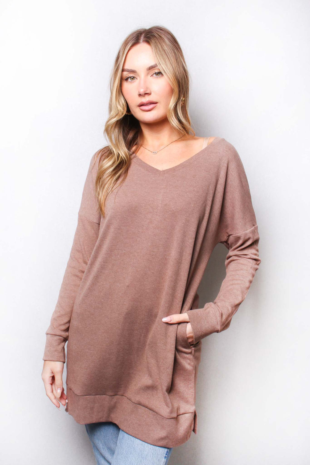 Women's Long Sleeves V Neck Basic Sweater