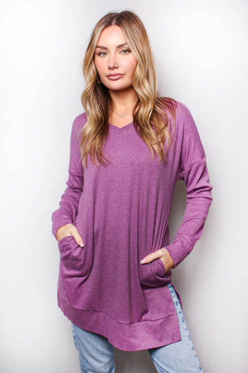 Women's Long Sleeves V Neck Basic Sweater