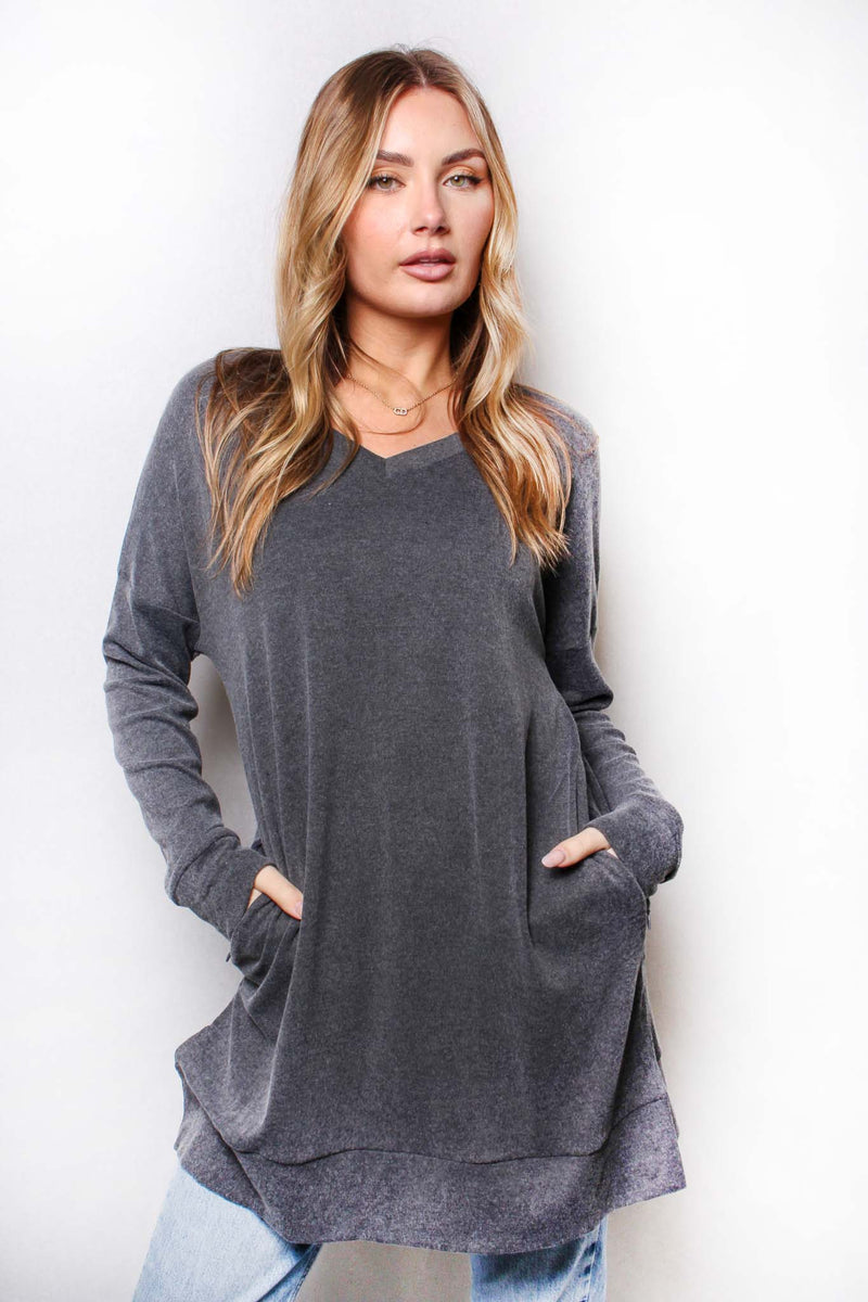 Women's Long Sleeves V Neck Basic Sweater