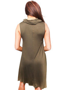 Women's Sleeveless Cowl Neck Dress