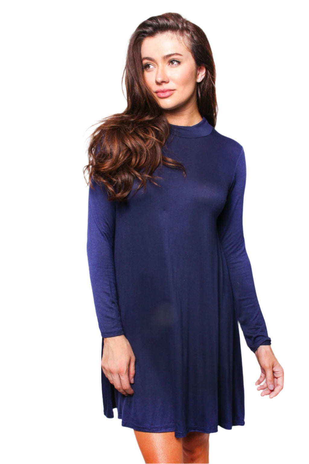 Women's Long Sleeves Mock Neck Dress