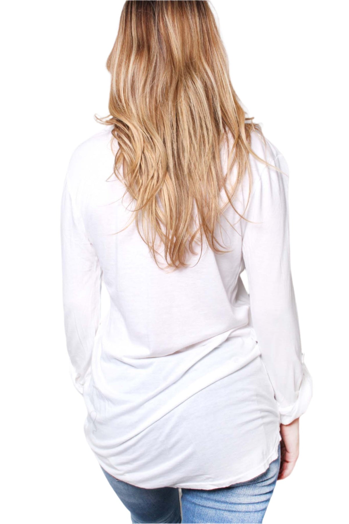 Women's Long Sleeve Collared Double Pocket Top