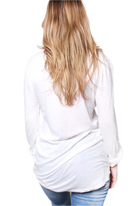 Women's Long Sleeve Collared Double Pocket Top