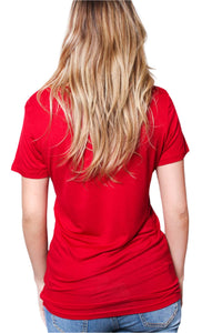 Women's Short Sleeve V Neck Solid Top