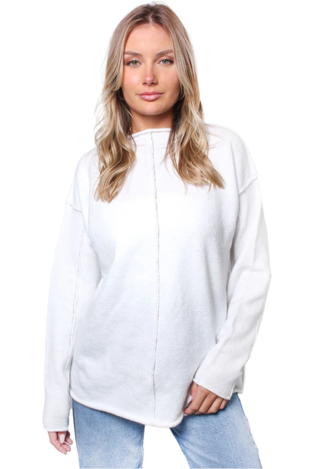 Women's Inverted Long Sleeves Knit Sweater