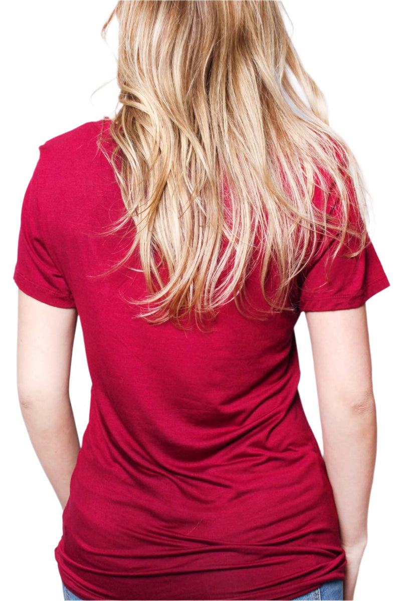 Women's Short Sleeve V Neck Solid Top