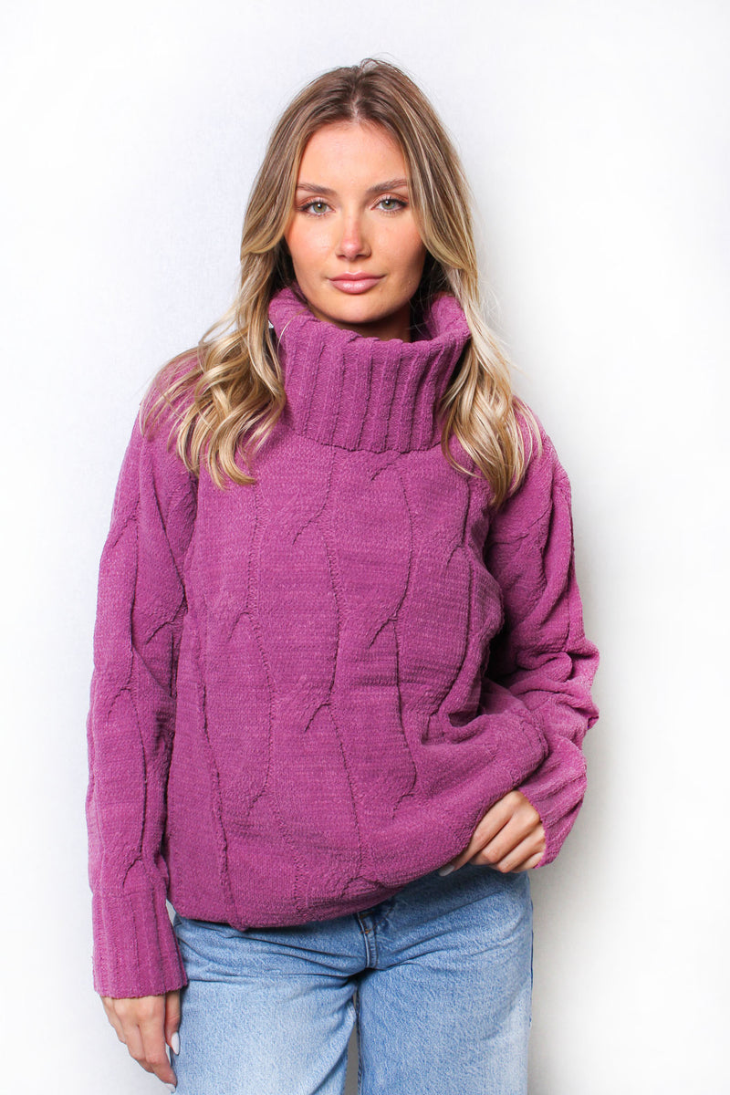 Women's Turtleneck Long Sleeves Knit Sweater