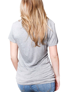 Women's Short Sleeve V Neck Solid Top