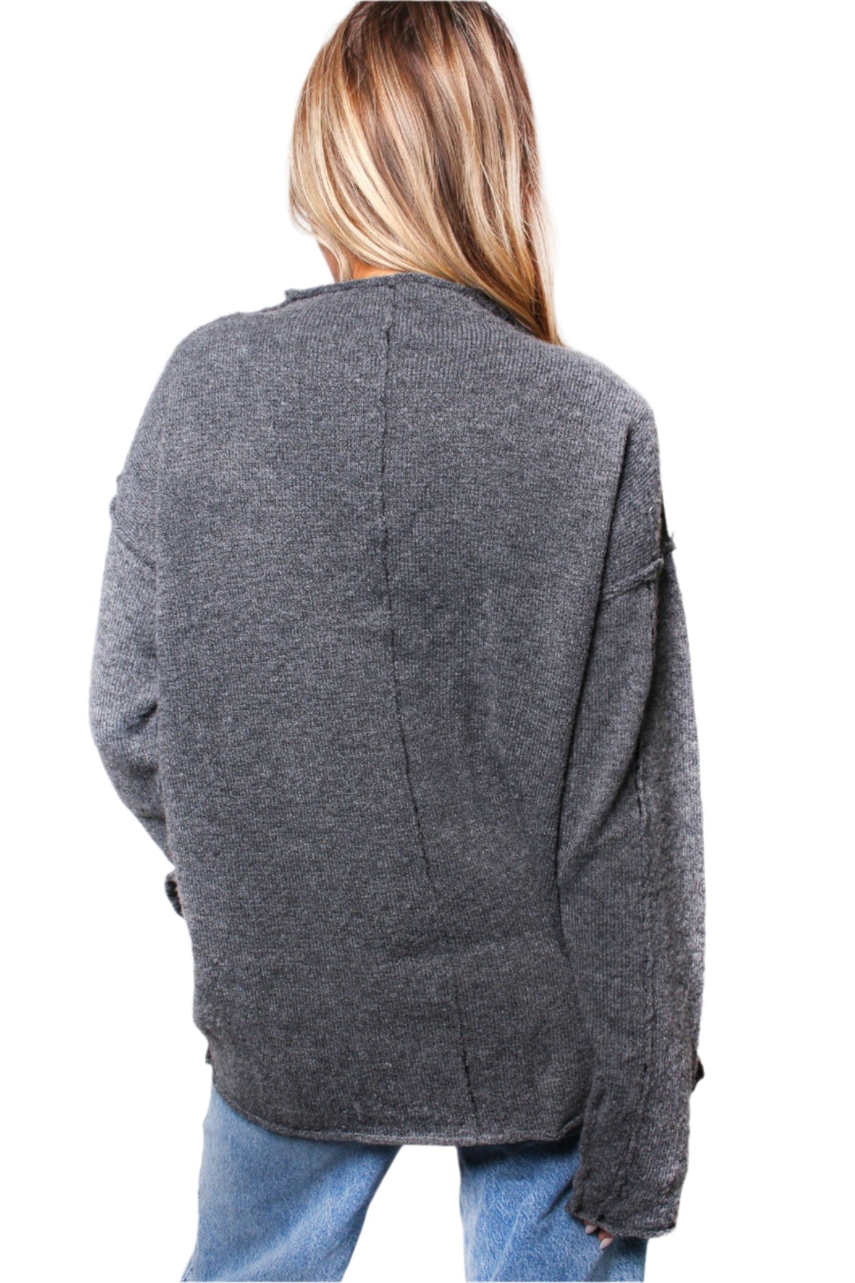 Women's Inverted Long Sleeves Knit Sweater