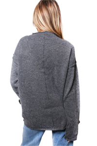 Women's Inverted Long Sleeves Knit Sweater