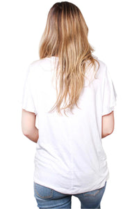 Women's Ruffle Sleeve Round Neck Plain Top